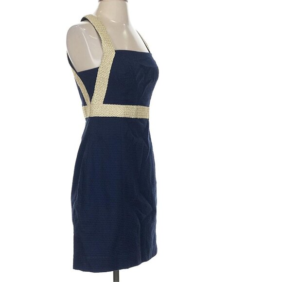 Lilly Pulitzer Chic Navy Dress with Gold Details - Picture 4 of 16